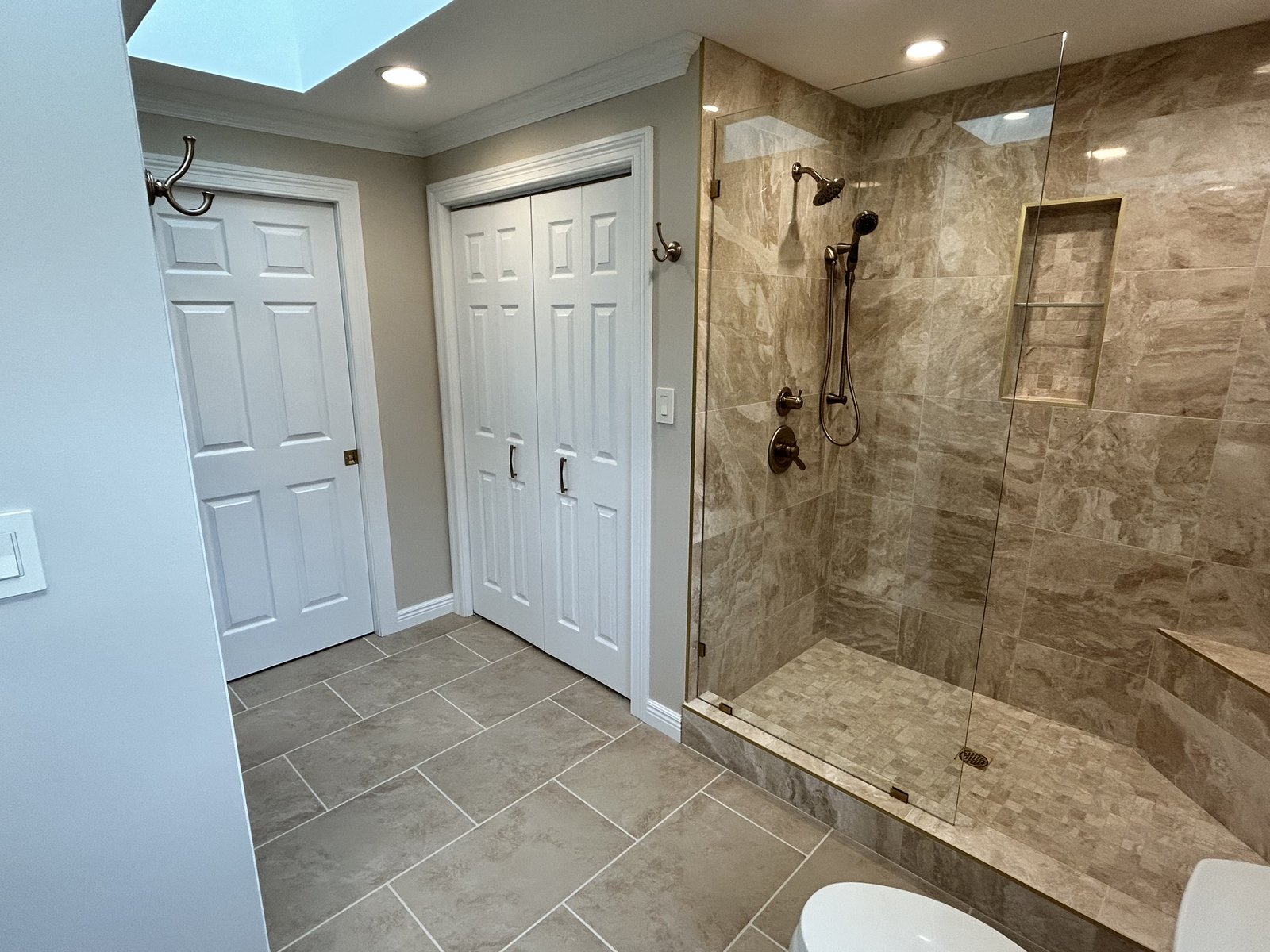 Master bath walk-in shower tile West Chester